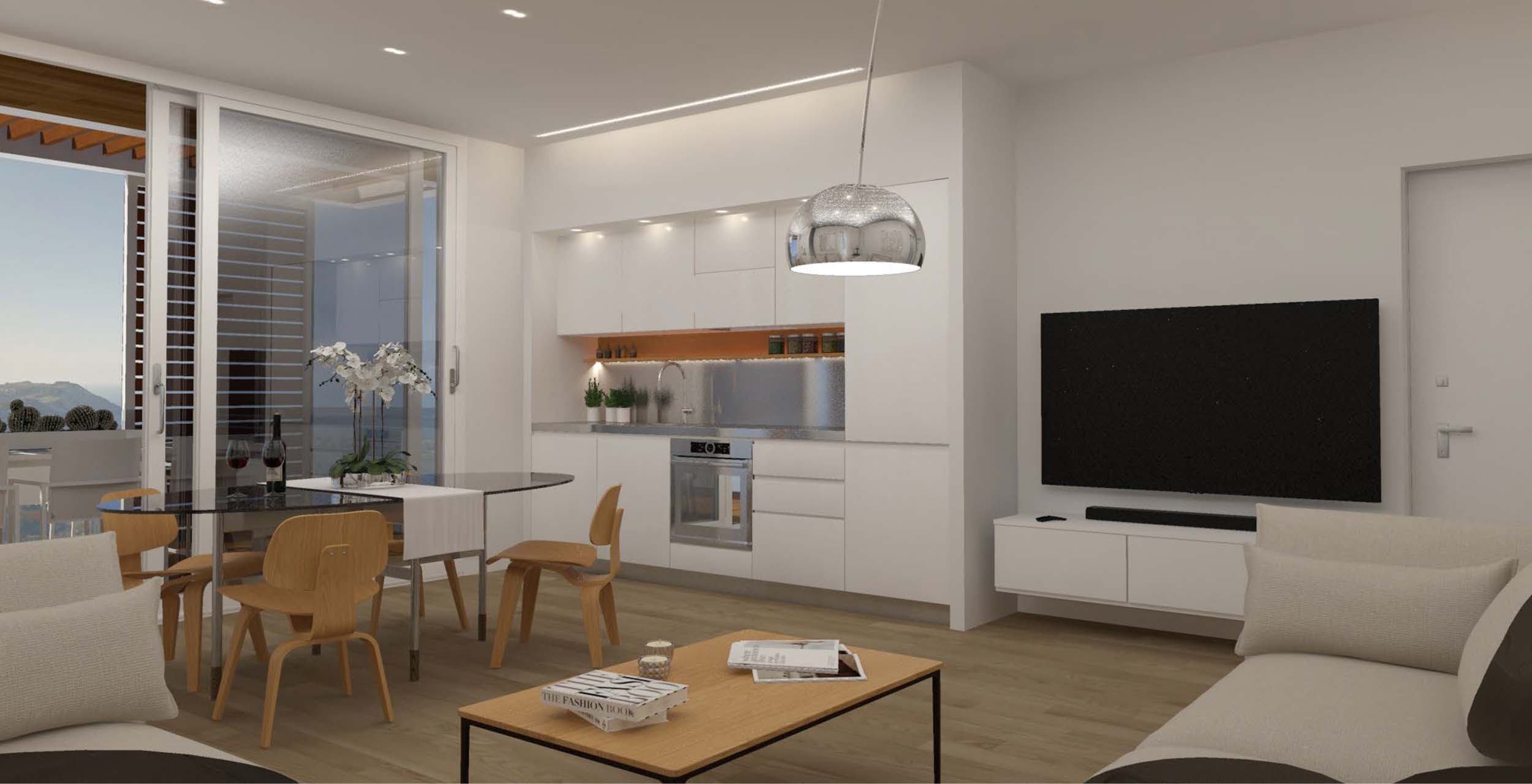 Interni raffinati e luminosi di Conero Home